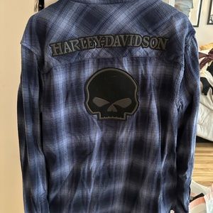 Harley Davidson blue flannel size L